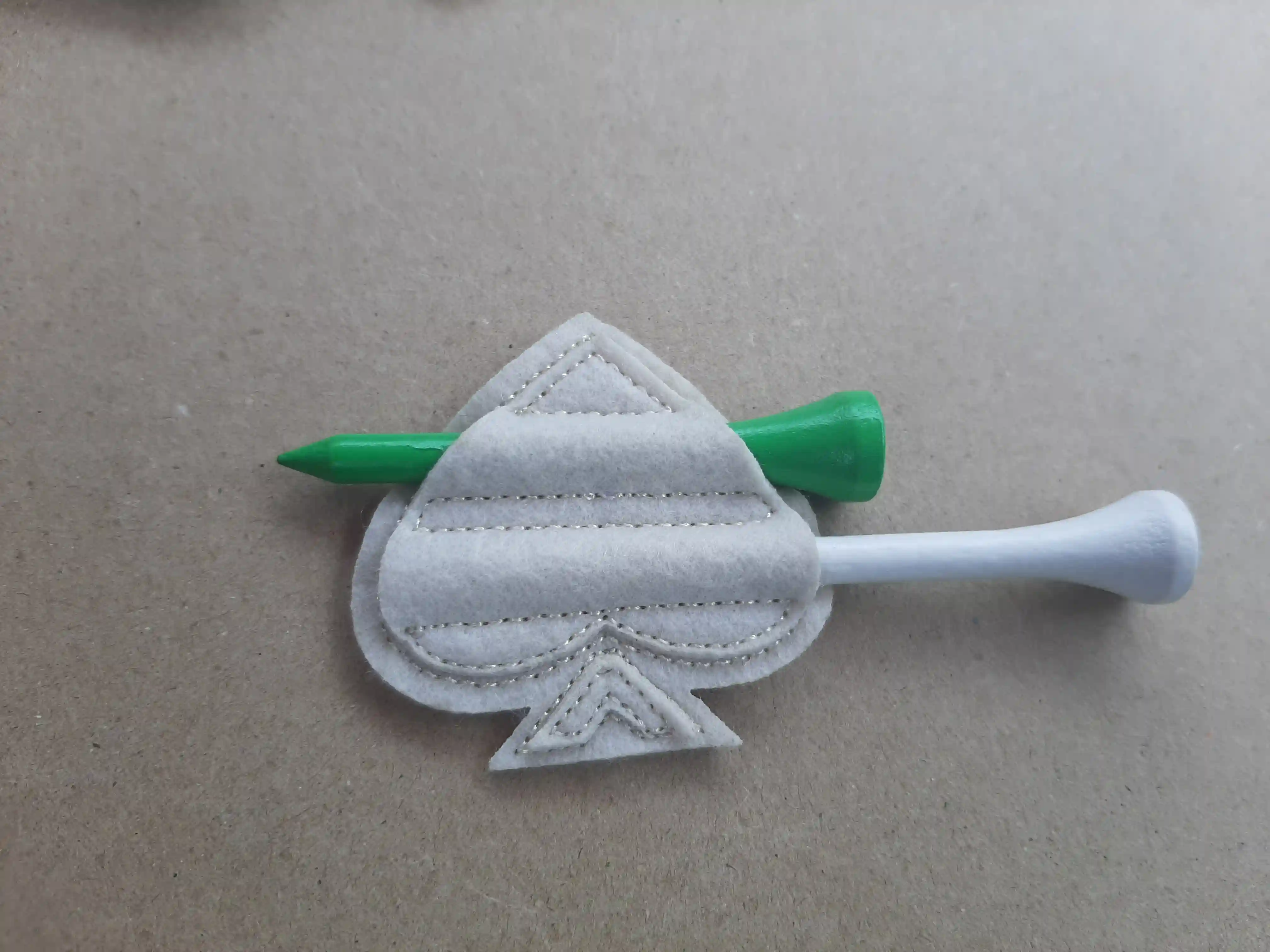 Double Applique Golf TEE Holder Patch.  Rarity application of 2 patches joined together and you can carry Fishing Hooks and Golf Tees Double Applique Sports_Golf